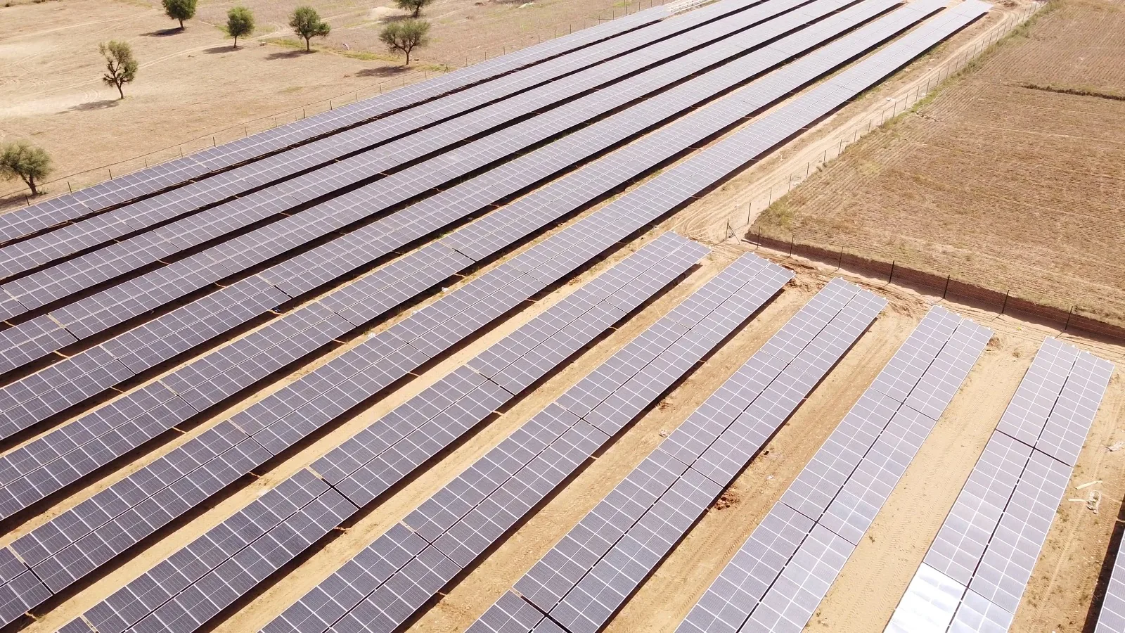 Solar panels installed over agricultural land for PM Kusum projects